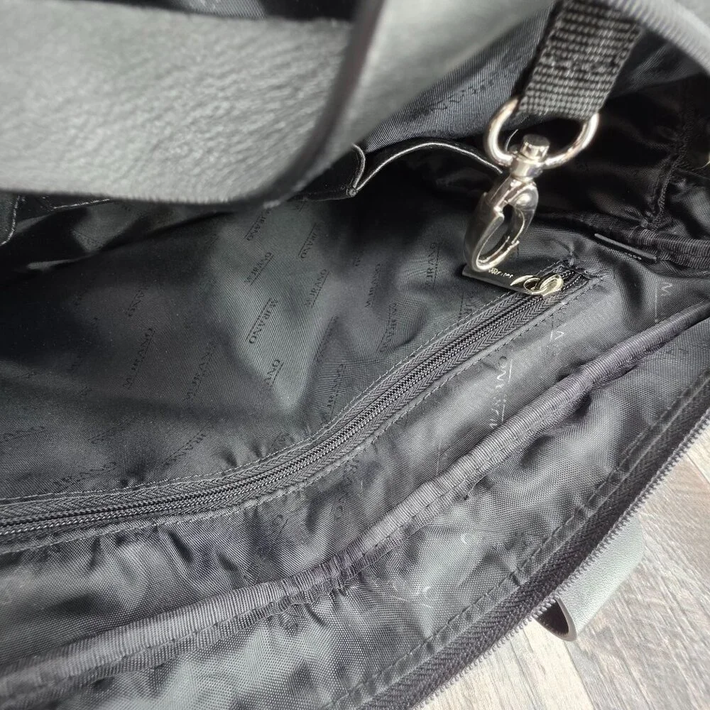 Murano Signature VTG Business Shuttle Laptop Bag Black Leather Nylon Deadstock